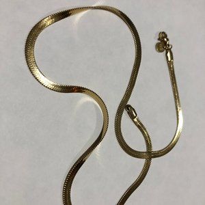 Gold Herringbone Chain Necklace